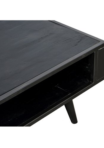 NOVASOLO salongbord, med hylle - sort tre og jern