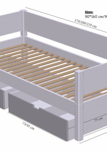 Manis-H Sif Enkels�ng med l�dor - 200 cm - 90x200