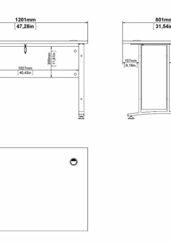 
TVILUM prima hjørneskrivebord - naturfarvet komposittræ, melaminbelagte bordplader, metalstel
