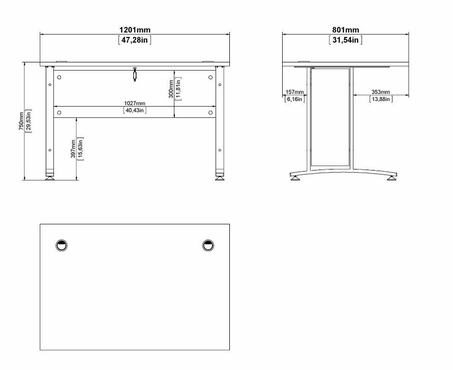 
TVILUM Prima hjørneskrivebord - hvidt træ og stålstel
