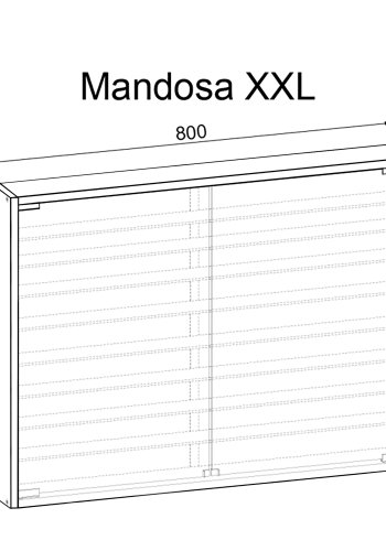 VCM NORDIC Mandosa XXL H�ngeschrank, m. 2 T�ren und 8 Einlegeb�den - Glas und wei�es Holz