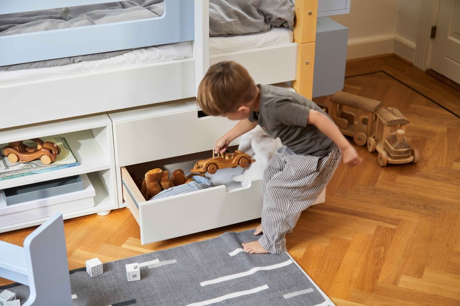 Manis-H Ariel enkels�ng med designs�ngbord och f�rvaring - 200 cm - 90x200