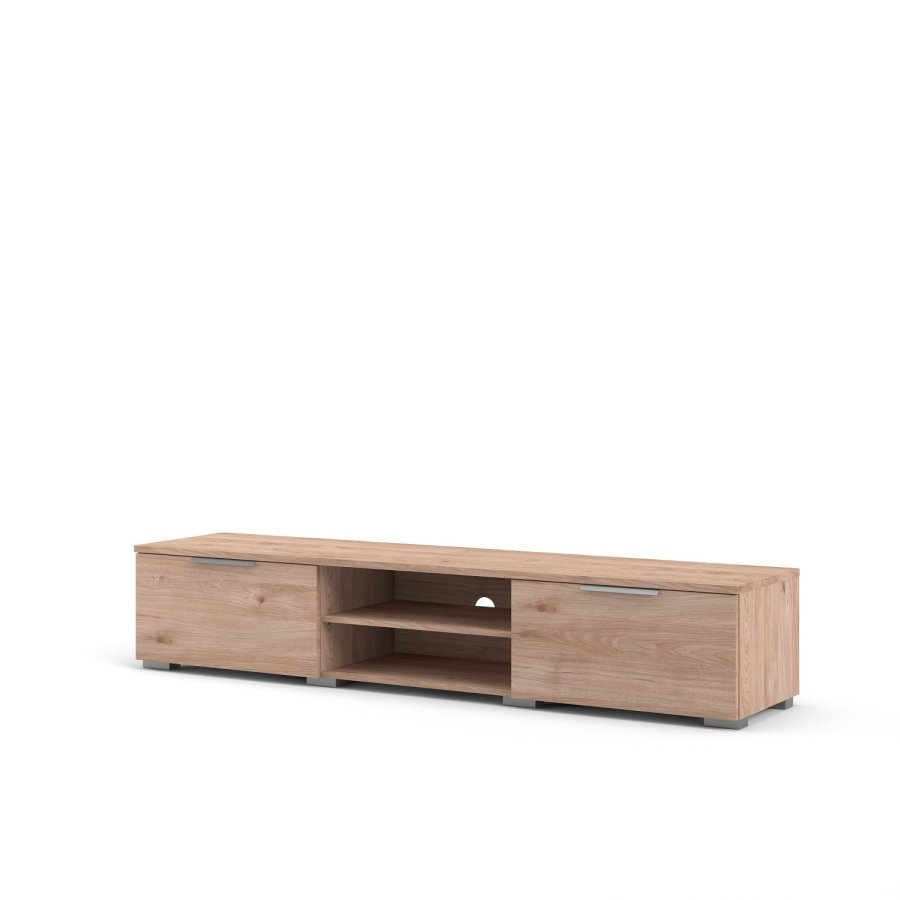 TVILUM Match TV-Tisch, mit 1 Regal und 2 Schubladen - Naturfolie und Kunststoff (172,7x39,9)