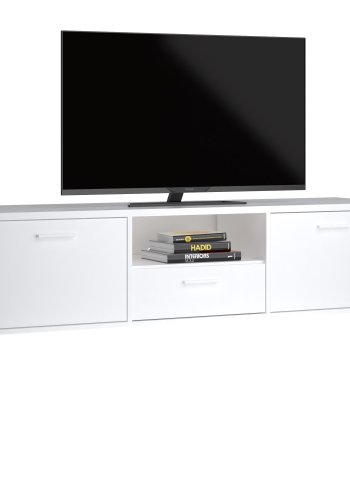 TVILUM Media TV-bord, m. 2 lger og 1 skuffe - hvid folie/spnplade (147.2x39.8)