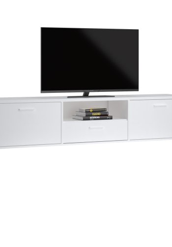 TVILUM Media TV-bord, m. 2 lger og 1 skuffe - hvid folie/spnplade (177.2x39.8)