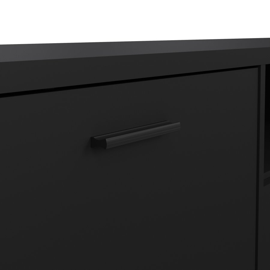 TVILUM Media TV-bord, m. 2 lger og 1 skuffe - mat sort melamin/spnplade (177.2x39.8)