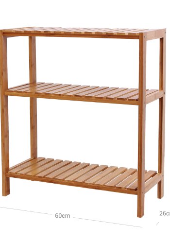 SONGMICS BCB33Y bambusreol til badev�relse/k�kken/skohylde, 60 x 26 x 66 cm. Ideel til badev�relset, stuen, gangen, k�kkenet eller altanen.
