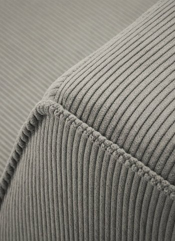 MICADONI Ruby sofa, 3 seter - gr kordflyel og sort plast