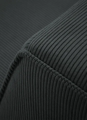 MICADONI Ruby sofa, 3 seter - svart kordflyel og sort plast