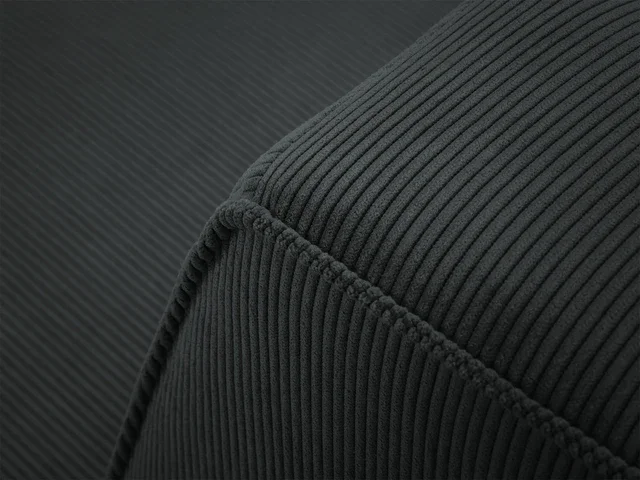 MICADONI Ruby sofa, 3 seter - svart kordflyel og sort plast