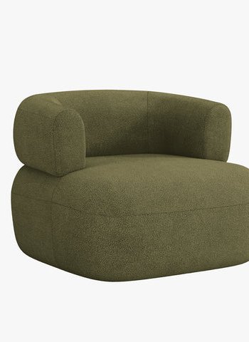 MICADONI Jenny lenestol, m armlener, 1 sete - grnn boucl og sort plast