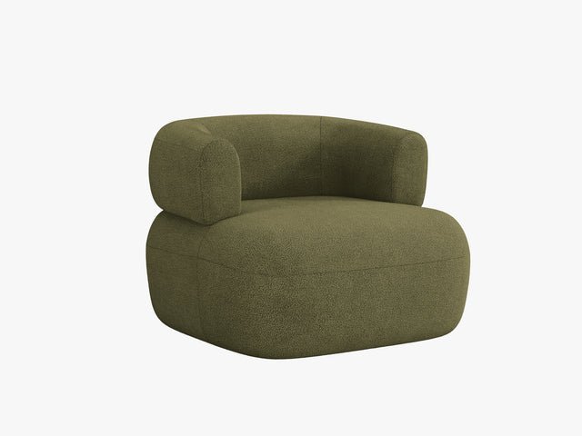 MICADONI Jenny lenestol, m armlener, 1 sete - grnn boucl og sort plast