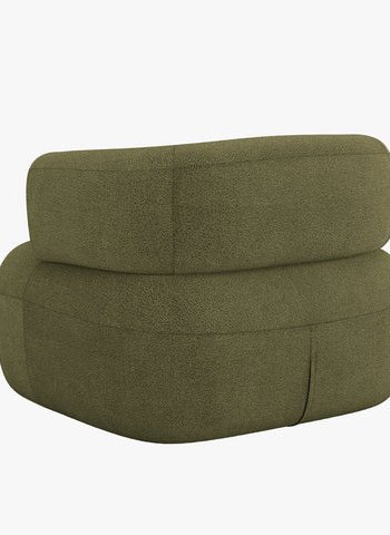 MICADONI Jenny lenestol, m armlener, 1 sete - grnn boucl og sort plast