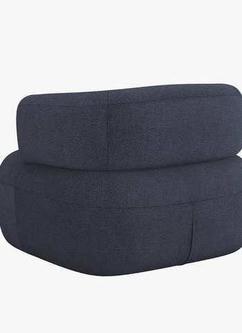 MICADONI Jenny lenestol, m armlener, 1 sete - bl boucl og sort plast