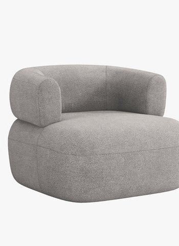 MICADONI Jenny lenestol, m armlener, 1 sete - gr boucl og sort plast