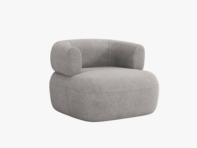 MICADONI Jenny lenestol, m armlener, 1 sete - gr boucl og sort plast