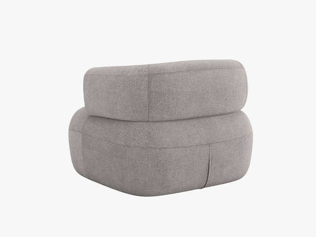 MICADONI Jenny lenestol, m armlener, 1 sete - gr boucl og sort plast