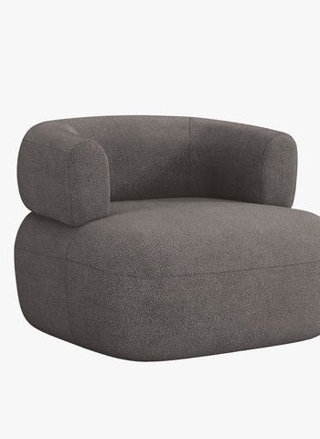 MICADONI Jenny lenestol, m armlener, 1 sete - gr boucl og sort plast