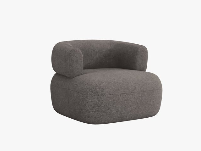 MICADONI Jenny lenestol, m armlener, 1 sete - gr boucl og sort plast