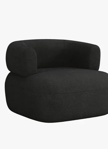 MICADONI Jenny lenestol, m armlener, 1 sete - svart boucl og sort plast