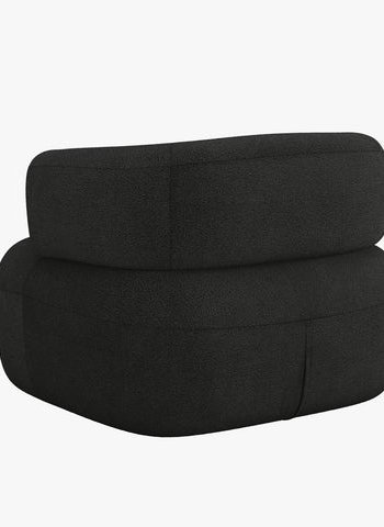 MICADONI Jenny lenestol, m armlener, 1 sete - svart boucl og sort plast