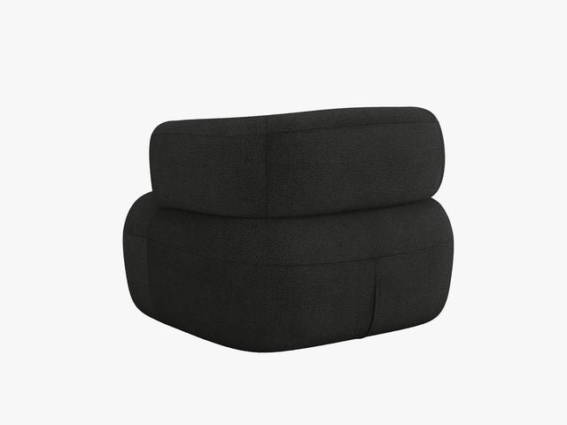 MICADONI Jenny lenestol, m armlener, 1 sete - svart boucl og sort plast