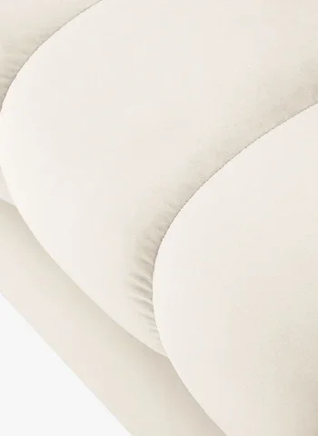 MICADONI Mamaia benk,, 2 seter, rektangulr - beige flyel og gullmetall (62x133x41)