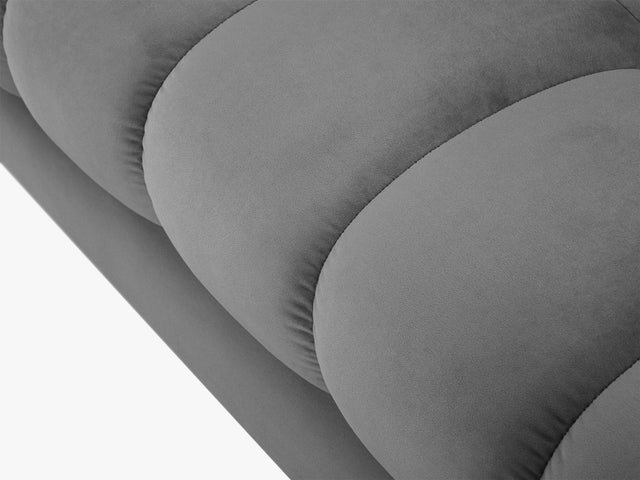 MICADONI Mamaia benk,, 2 seter, rektangulr - gr flyel og gullmetall (62x133x41)