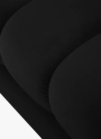 MICADONI Mamaia benk,, 2 seter, rektangulr - svart flyel og svart metall (62x133x41)