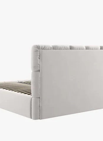 MICADONI Bellis sengeramme, med sengegavl og lameller - slv flyel og svart plast (180x200)