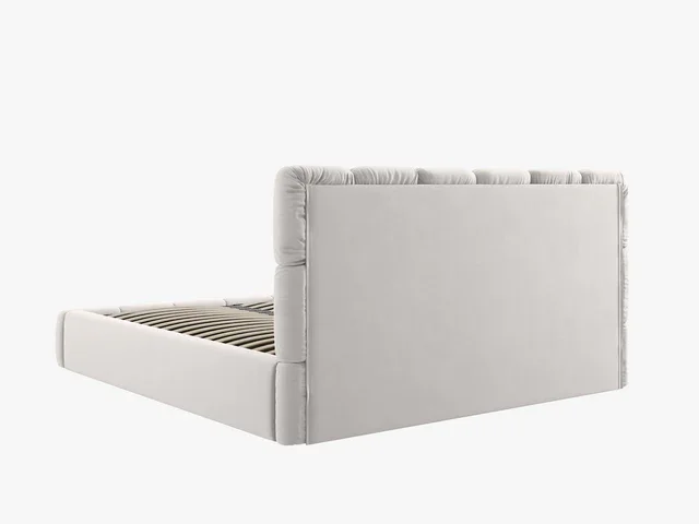 MICADONI Bellis sengeramme, med sengegavl og lameller - slv flyel og svart plast (180x200)