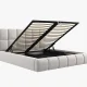 MICADONI Bellis sengeramme, med sengegavl og lameller - slv flyel og svart plast (180x200)