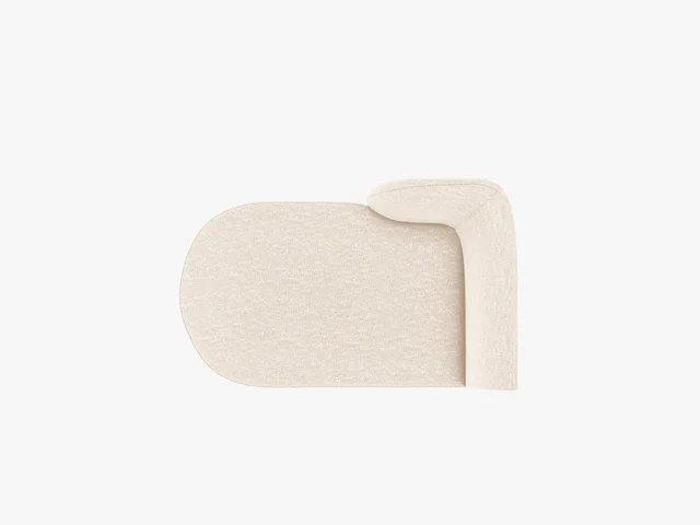 MICADONI Miley sjeselong, venstre - beige chenille og svart plast (150x95x70)