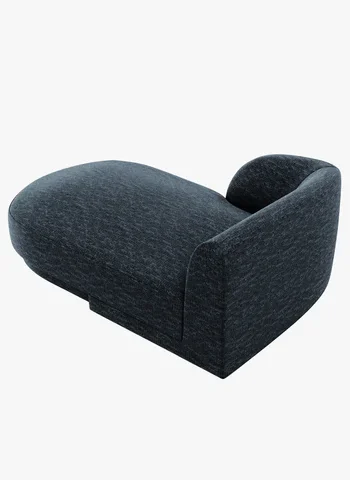 MICADONI Miley sjeselong, venstre - bl chenille og svart plast (150x95x70)