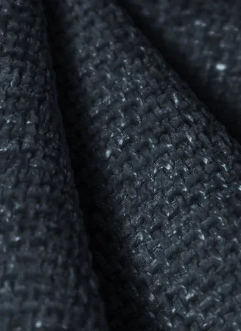 MICADONI Miley sjeselong, venstre - bl chenille og svart plast (150x95x70)