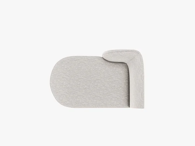 MICADONI Miley sjeselong, venstre - gr chenille og svart plast (150x95x70)