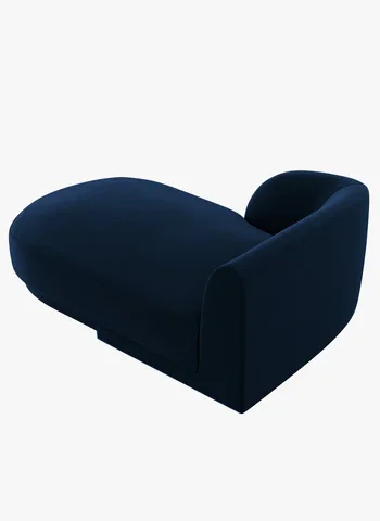 MICADONI Miley sjeselong, venstre - bl flyel og svart plast (150x95x70)