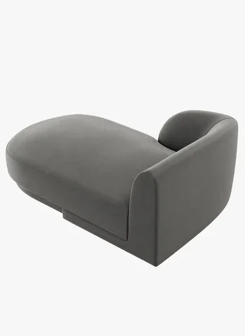 MICADONI Miley sjeselong, venstre - gr flyel og svart plast (150x95x70)