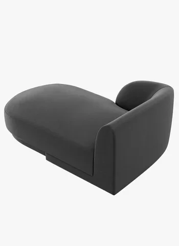 MICADONI Miley sjeselong, venstre - gr flyel og svart plast (150x95x70)