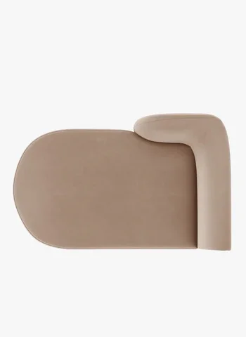 MICADONI Miley sjeselong, venstre - brun flyel og svart plast (150x95x70)