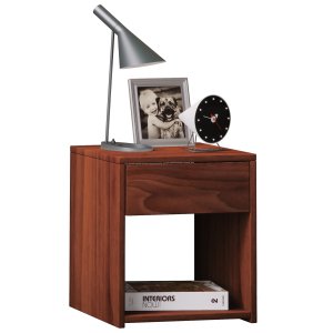 VCM NORDIC Sledo Mini sängbord, med 1 hylla och 1 lda - natur trä