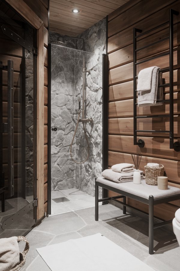 ROWICO rektangulr Milford bnk - gr polyester og sort eg (80x40)