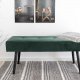 HOUSE NORDIC Skiby benk - grnn velur/svart metall