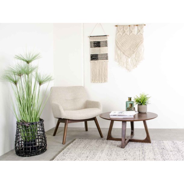 London lnestol - sand stof/brunt valnddetr, m. armln