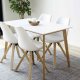 HOUSE NORDIC Vojens Esstisch - weiße Holzplatte und natürliche Holzbeine (120x70)