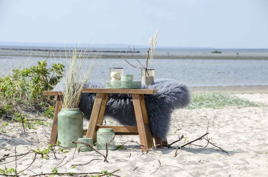 HOUSE NORDIC Barcelona Teak benk - resirkulert teak tre (50x25)