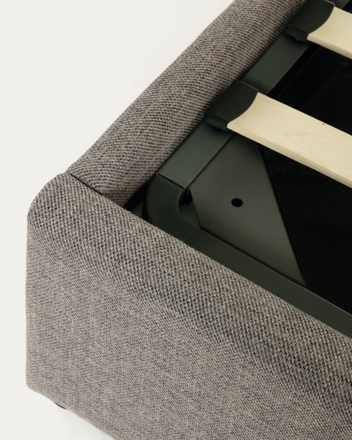 KAVE HOME Nahiri sengeramme, m. opbevaring - gr� stof (til en 150 x 200 cm madras)