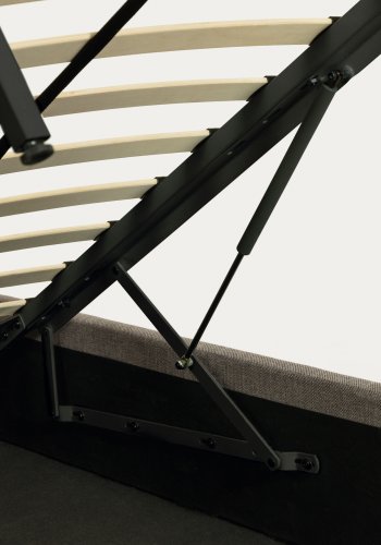 KAVE HOME Nahiri sengeramme, m. opbevaring - gr� stof (til en 150 x 200 cm madras)