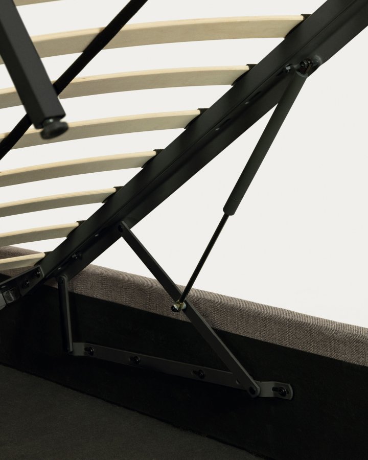 KAVE HOME Nahiri sengeramme, m. opbevaring - gr� stof (til en 150 x 200 cm madras)