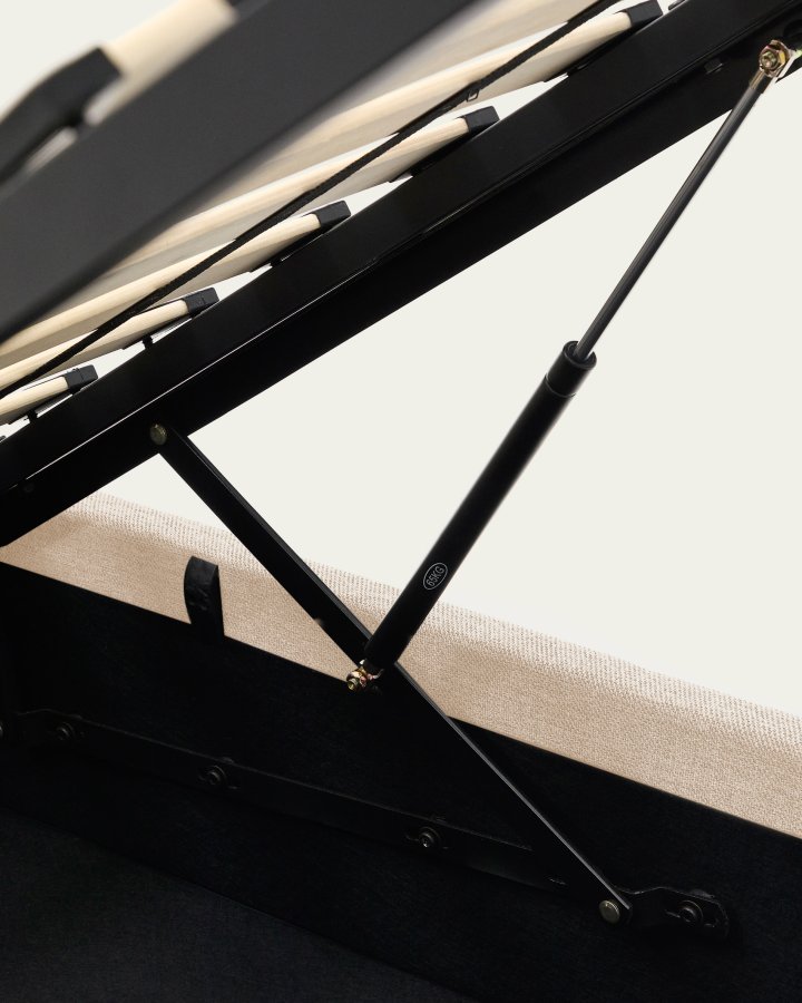 KAVE HOME Nahiri sengeramme, m. opbevaring - beige chenille (til en 160 x 200 cm madras)